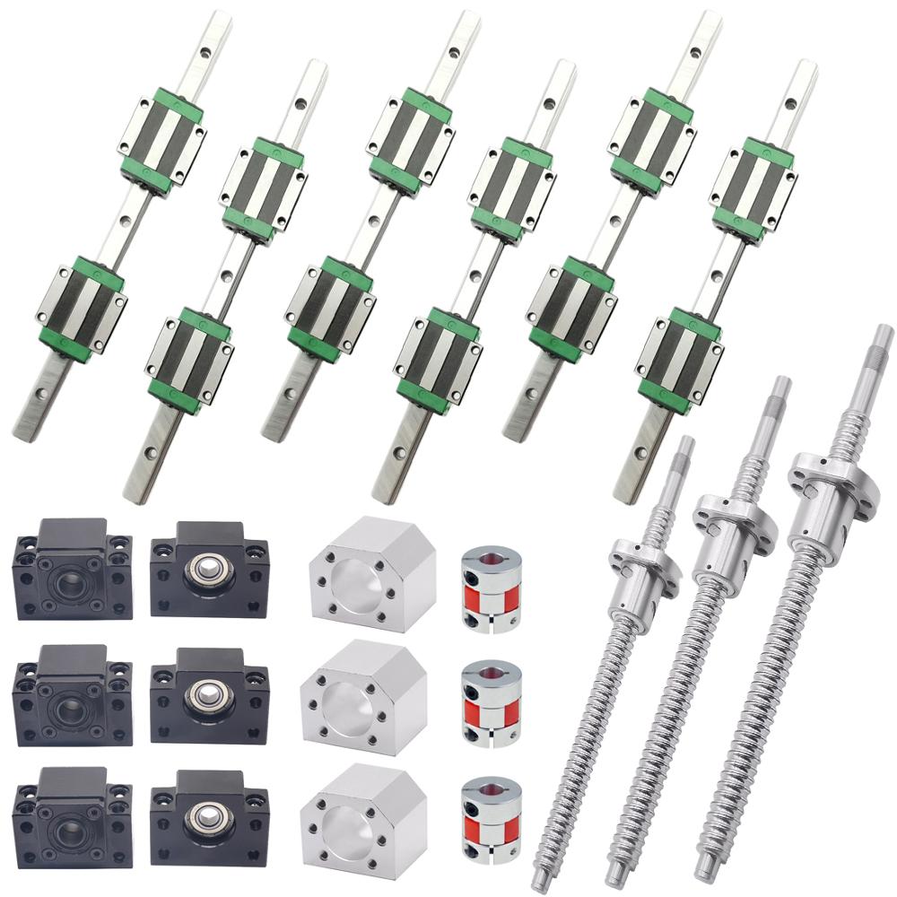 Hgr20 Linear Guide Rail Ballscrew Set - Set Rel Linear Persegi HGR20-400/700/1000mm 3pc